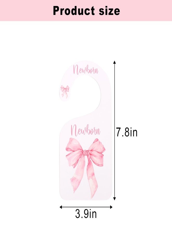 UOAOU Bow Nursery Closet Dividers - Bow Baby Shower,Girl Closet Dividers,Baby Girl Closet Organizer with Bow,Newborn to 24 Months for Home Nursery (Pink) - Image 2